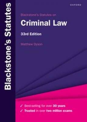 Blackstone's Statutes on Criminal Law (33ed)